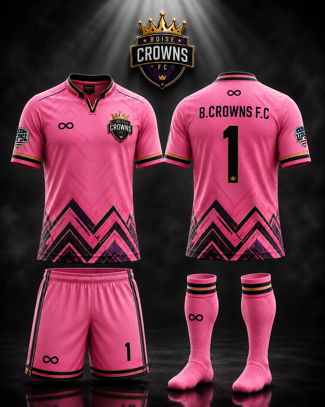 Boise Crowns FC Goalkeeper — Pink kit